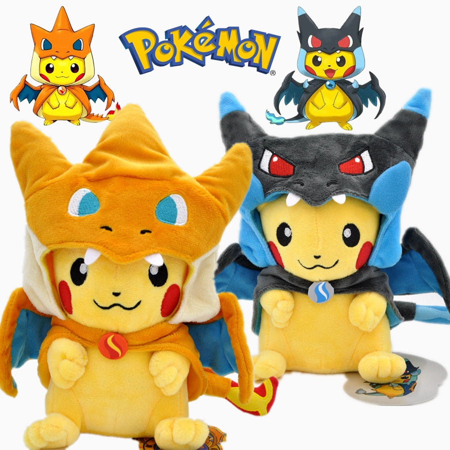 Mega charizard x pikachu plush.