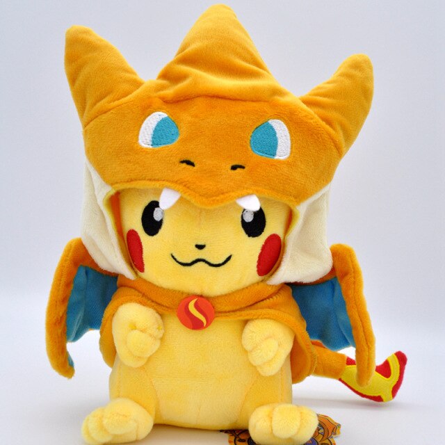 Mega charizard x pikachu plush.