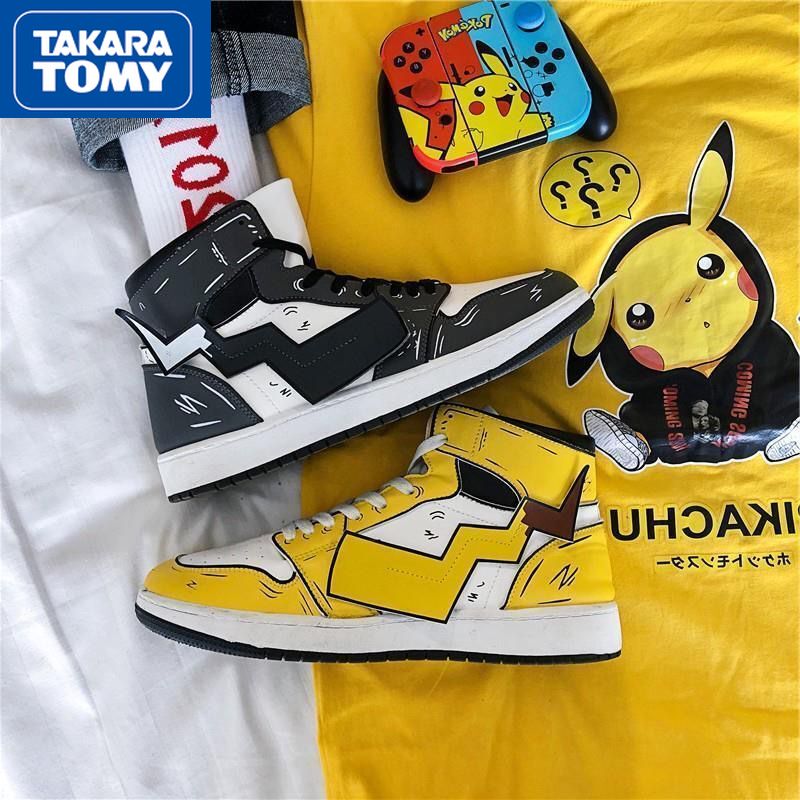 TAKARA TOMY Pokemon Fashion High-top Mandarin Duck Shoes Simple Cartoon Sneakers