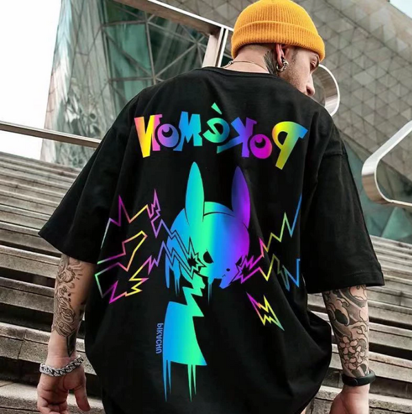 Pokemon Pikachu Reflective Losse Cotton T-shirt Unisex – Pokemon