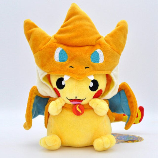 Mega charizard y pikachu plush.