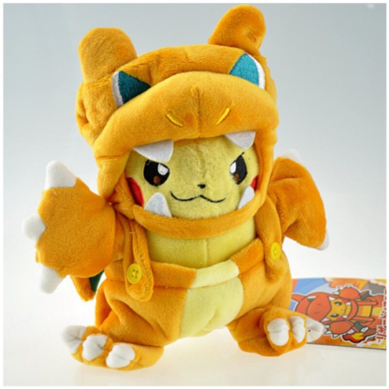 Pikachu in charizard costume plush.