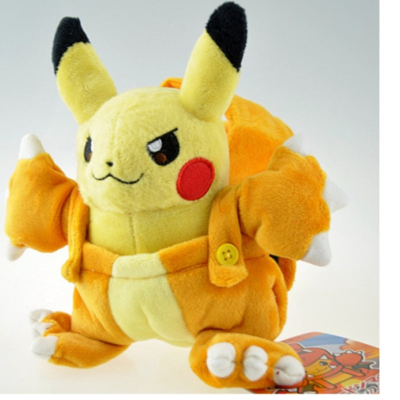 Pikachu in charizard costume plush.