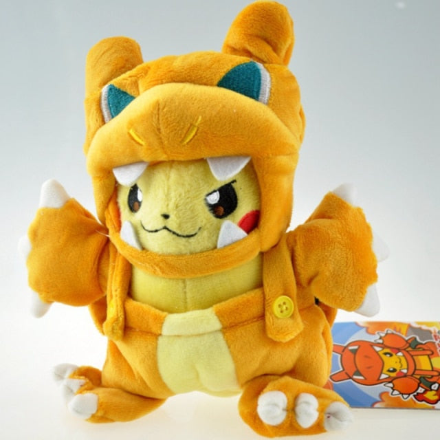 Pikachu in charizard costume plush.