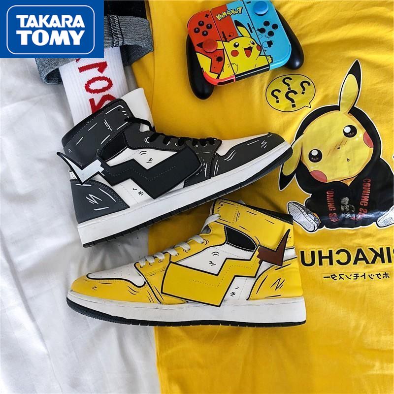 TAKARA TOMY Pokemon Fashion  High-top Mandarin Duck Shoes Simple Cartoon Sneakers