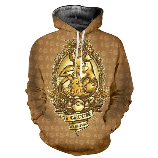 Pikachu evolution hoodie.