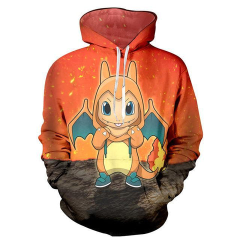 Pokemon hoodie <br> Disguised Charmander.