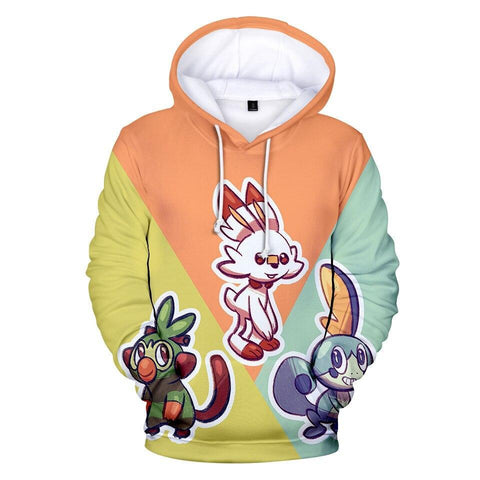 Pokemon hoodie <br> Starters 8G Scorbunny.